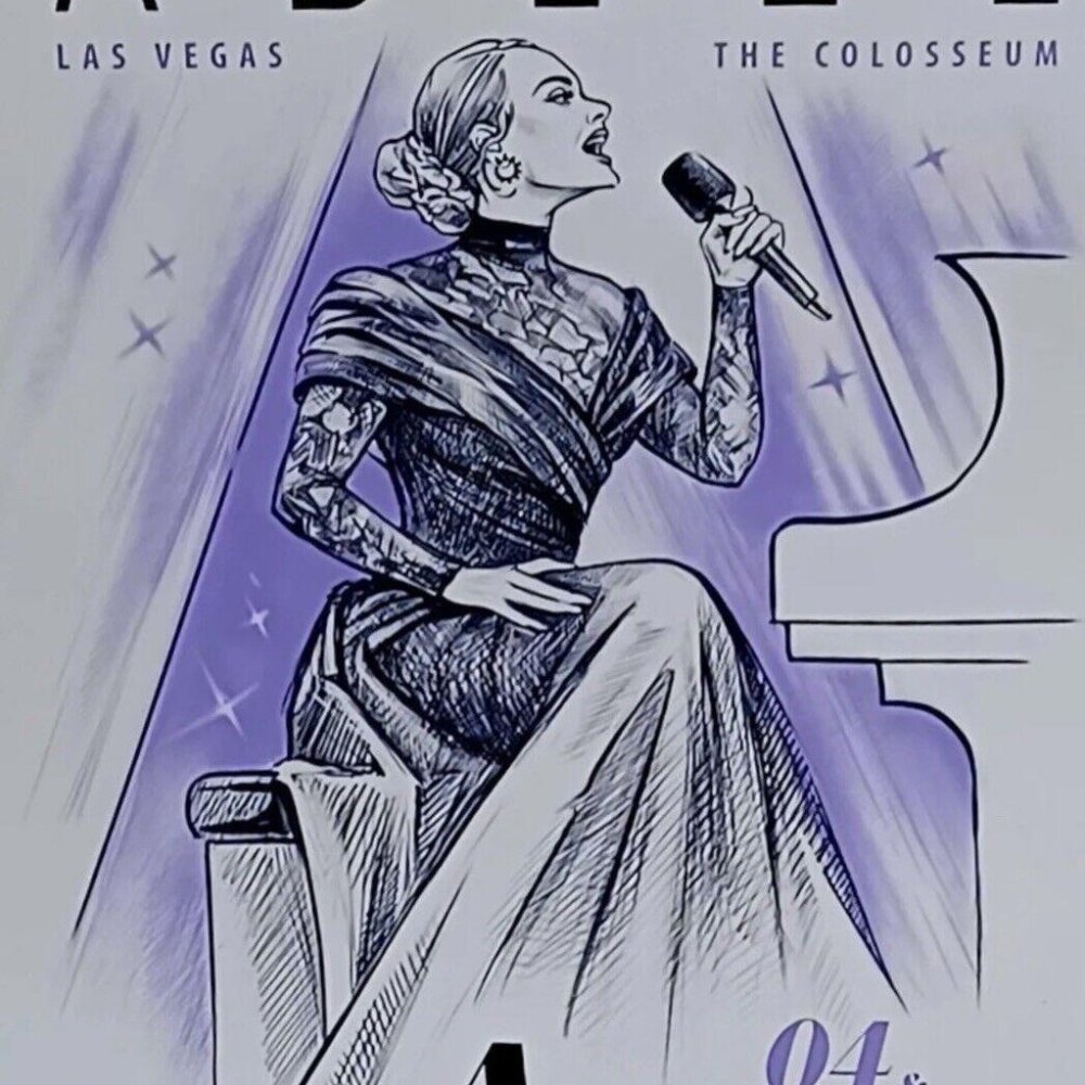 Official Weekends with Adele Tour Poster 2023 – 8/4 & 8/5 Las Vegas Exclusive
